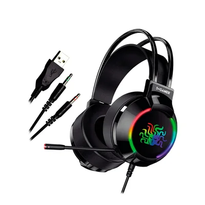 Headset Gamer 5+ Rgb Plug And Play P2 E Usb Com Microfone - W5-1000