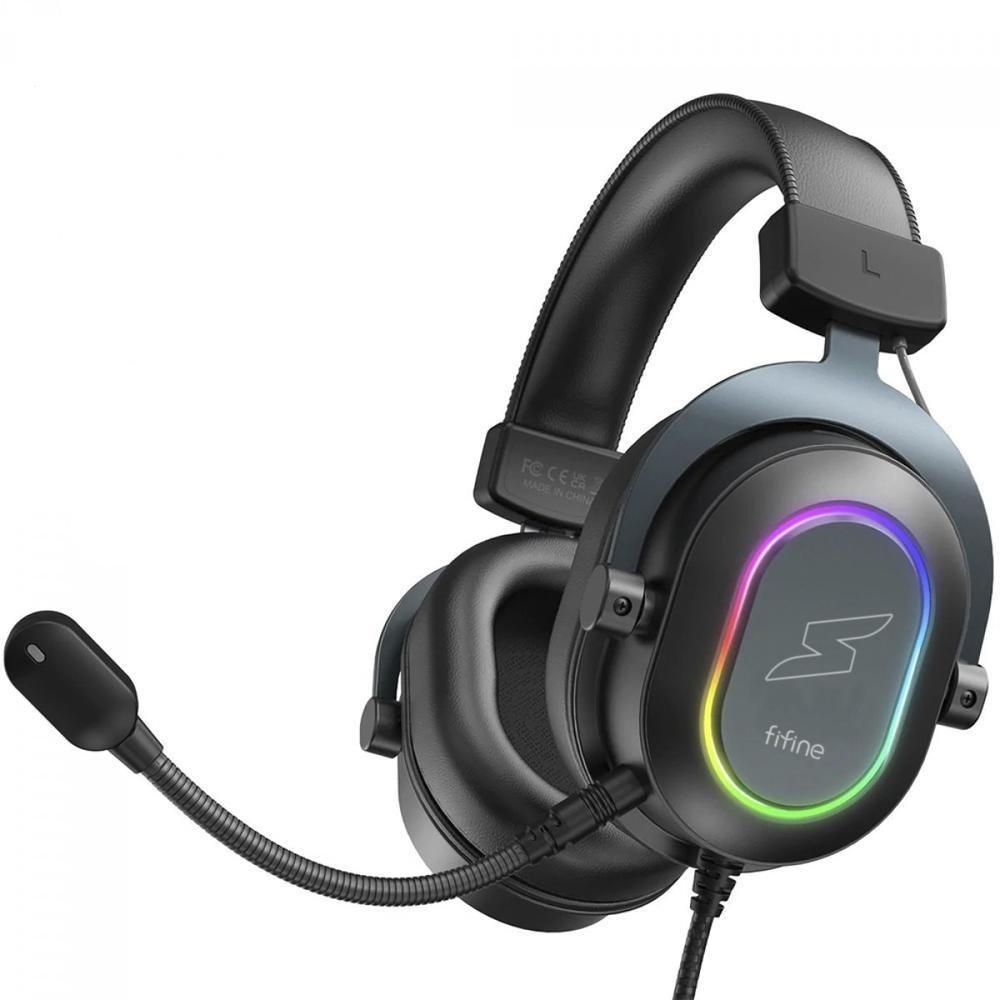 Headset Gamer Fifine Superframe Edition Sfh6 Rgb 7.1 Surround Drivers 50mm Usb Preto - Sfh6 Headset Gamer Fifine Superframe Edition Sfh6 Rgb 7.1 Surround Drivers 50mm Usb Preto - Sfh6