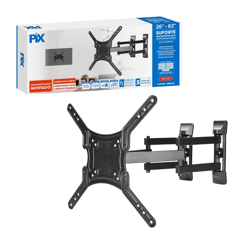 Imagem 4 de 5 do produto Suporte Para Cantos E Colunas Multiarticulado Tv 26" Até 63"
