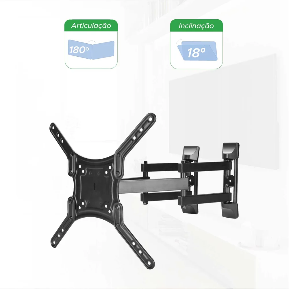 Imagem 5 de 5 do produto Suporte Para Cantos E Colunas Multiarticulado Tv 26" Até 63"