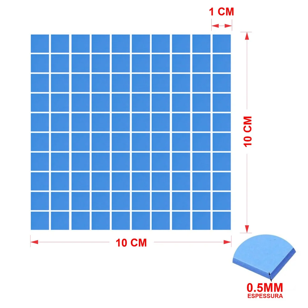 Thermal Pad Almofada Térmica Dissipador Esp 0.5mm - 100 Unidades De 1cm 5