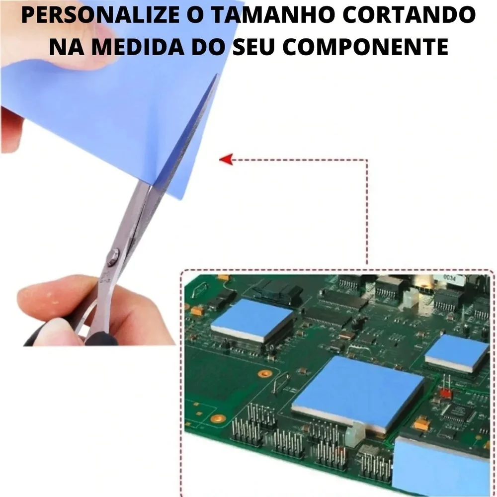 Thermal Pad Almofada Térmica Dissipador Esp 3mm - 10cm X 10cm Liso 8
