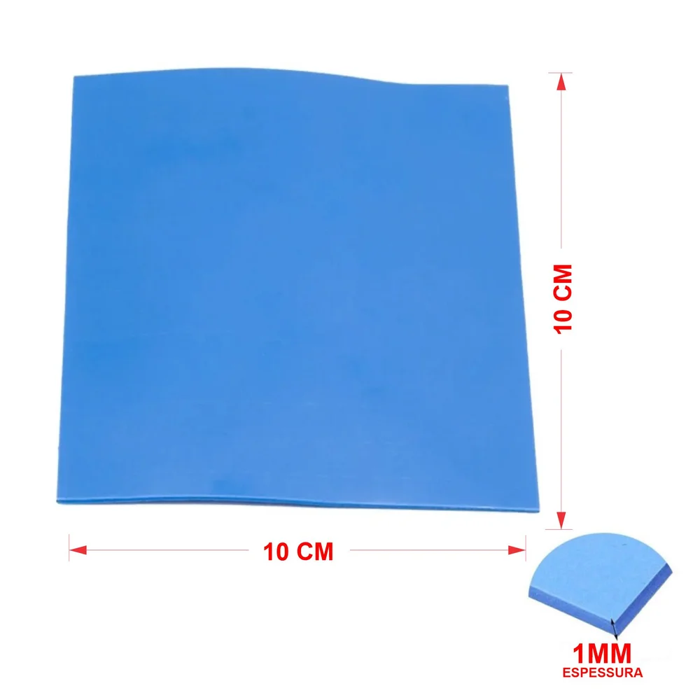 Thermal Pad Almofada Térmica Dissipador Esp 1mm - 10cm X 10cm Liso 7