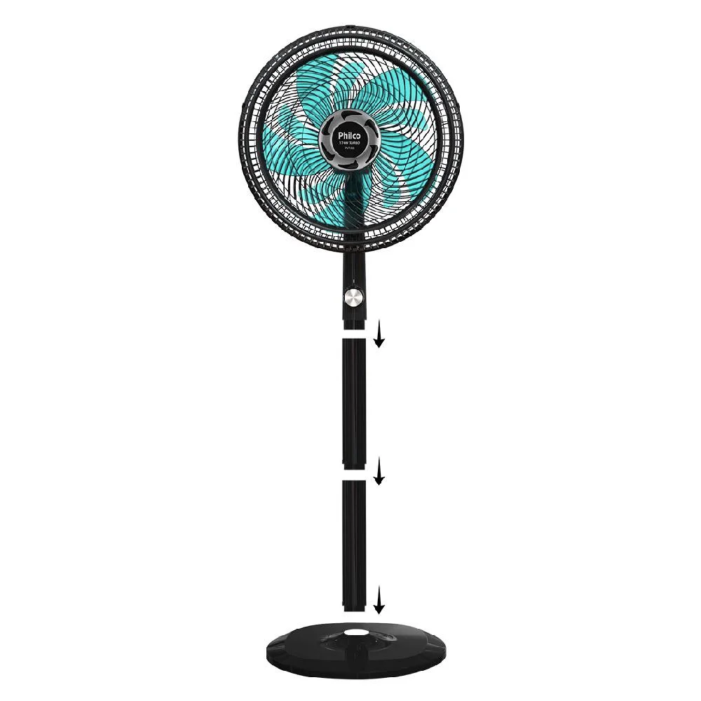 Imagem 4 de 5 do produto Ventilador De Coluna 40cm 10 Pás Philco Pvt466 Preto Com Azul 127v