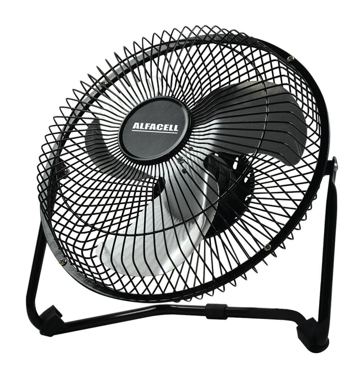 Mini Ventilador de Mesa Alfacell, 24cm, 3 Pás, Preto