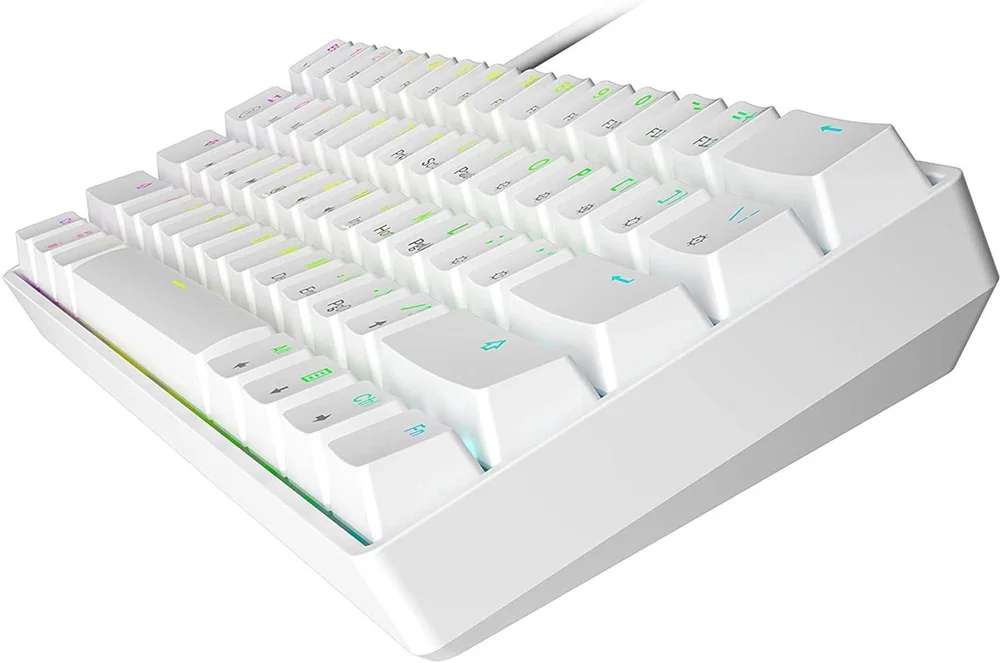 Imagem 4 de 4 do produto Teclado Mecânico Skyloong Gk61, Gateron Yellow Switch, RGB USB-C, Branco