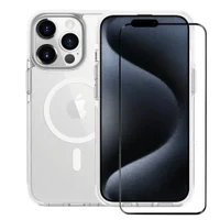 Kit Capa Anti-slip Magsafe E Pelicula Ultra Glass Para Iphone 15 Pro - Gshield