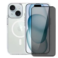 Kit Capa Anti-slip Magsafe E Pelicula Defender Pro Privacidade Para Iphone 15 - Gshield
