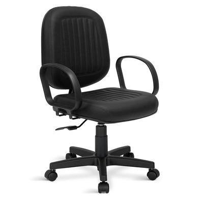 Cadeira Diretor Costura H Universal C/braços Preta