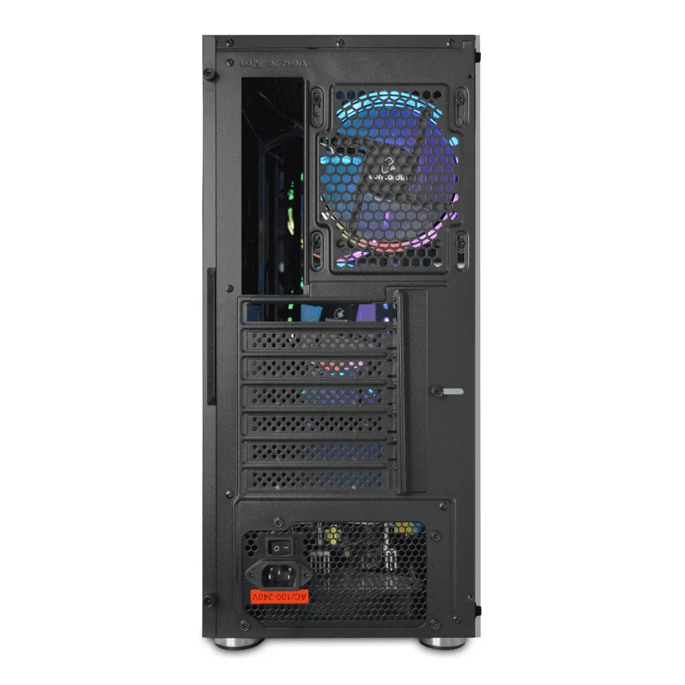 Imagem 5 de 5 do produto Gabinete Gamer Concórdia,  Mid Tower, Lateral em Vidro Temperado, 4x Cooler Fans LED RGB, Preto