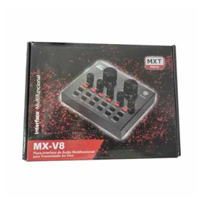 Imagem 3 de 5 do produto Placa De Interface De Áudio Mxt Multifuncional Com Efeitos Para Live Streaming Mx-v8