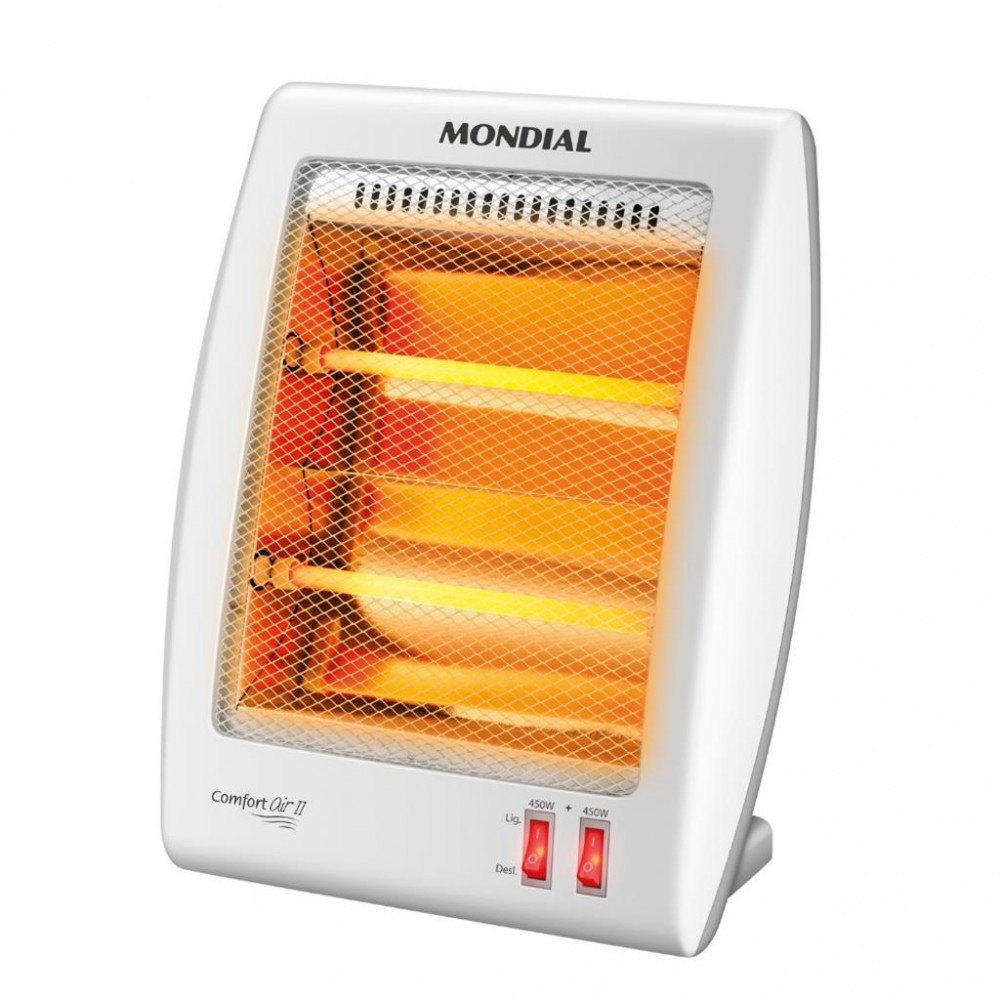 Aquecedor Elétrico Mondial Quartzo A-15, 2 Níveis de Aquecimento,  Desligamento Automático
