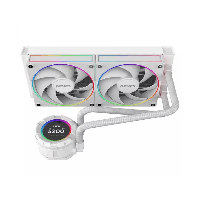 Imagem 2 de 5 do produto Water Cooler Pcyes Vision 240mm White Ghost - Tela Lcd 2,1