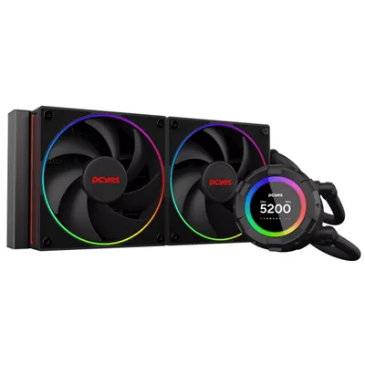 Water Cooler Pcyes Vision 240mm Black Vulcan - Tela Lcd 2,1
