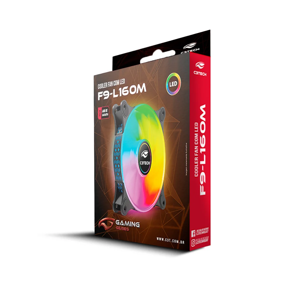 Cooler Fan F9-l160bk Multicor 12cm C3tech Gaming. 5