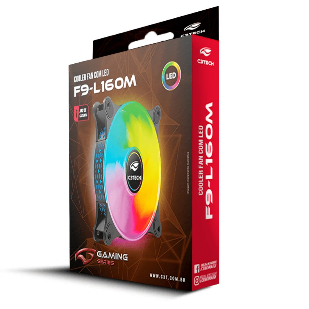 Cooler Fan F9-l160bk Multicor 12cm C3tech Gaming. 7
