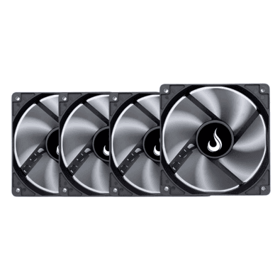 Kit 4 Cooler Fan Rise Mode 120mm 12v Preto - Rm-bk-01-fb