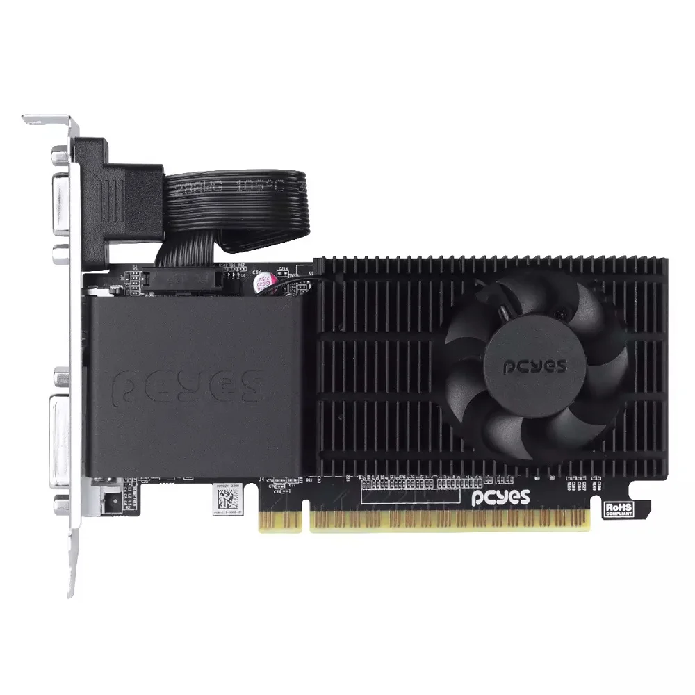 Imagem 4 de 5 do produto Placa De Vídeo Geforce G 210 PCyes Nvidia 1gb Ddr3 64 Bits - Ppe210dr3sfbr