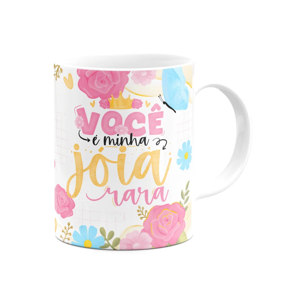 Imagem 3 de 3 do produto Caneca Floral Mães - Você É Minha Jóia Rara