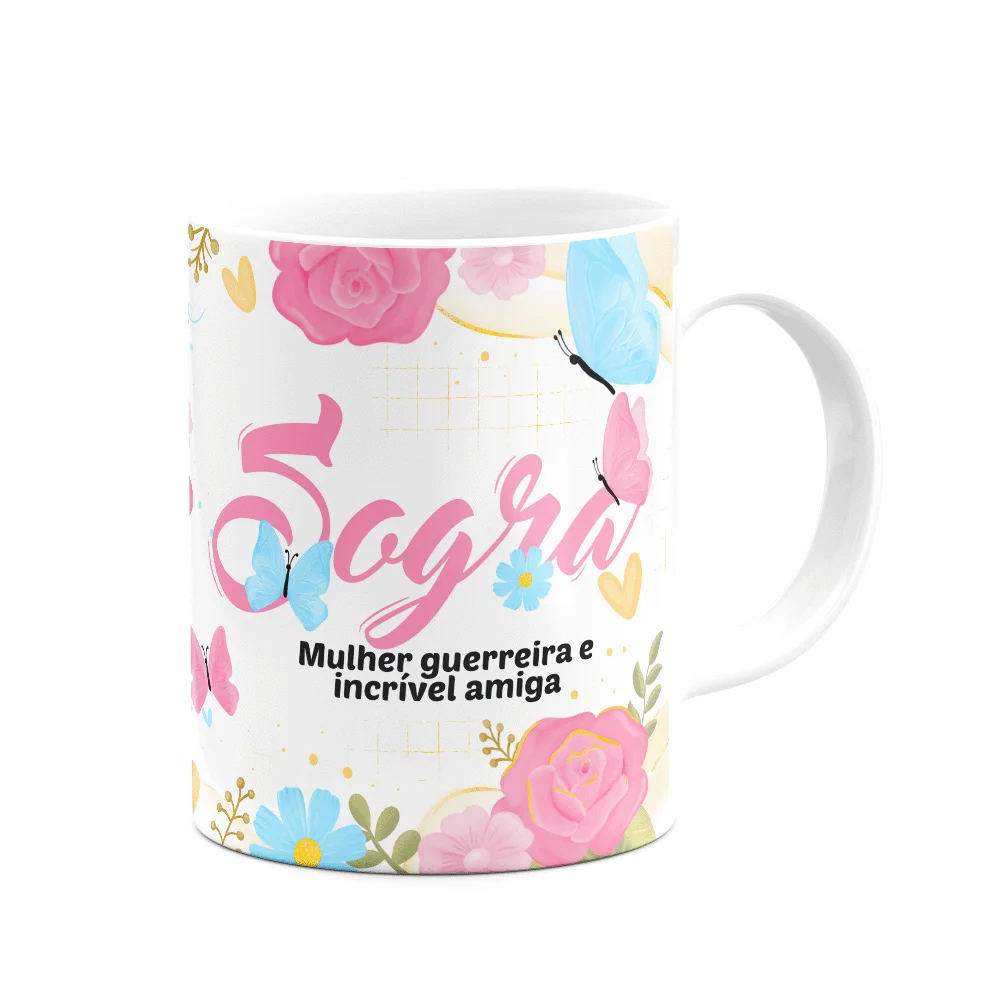 Imagem 3 de 3 do produto Caneca Floral Mães - Sogra, Guerreira E Incrível Amiga