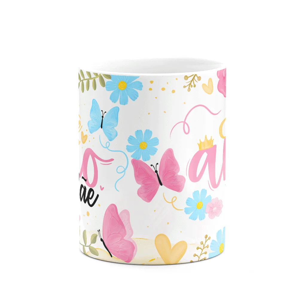 Imagem 2 de 3 do produto Caneca Floral Mães - Eu Te Amo Mãe - Branca