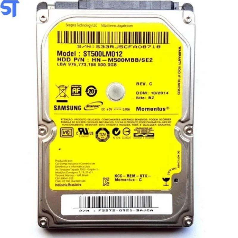 Hd Interno Sata Samsung 500gb 5.4k 2.5 St500lm012 Notebook.