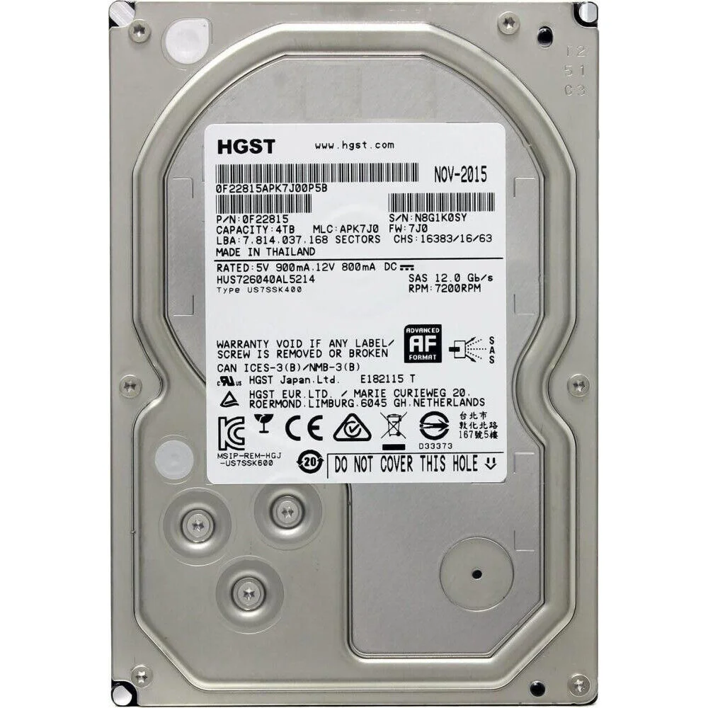 Hd Sas Hp 4TB 3.5 Hakp4000s5xen7.2 818385-002 0f22978 Rec. Hd Sas Hp 4TB 3.5 Hakp4000s5xen7.2 818385-002 0f22978 Rec.