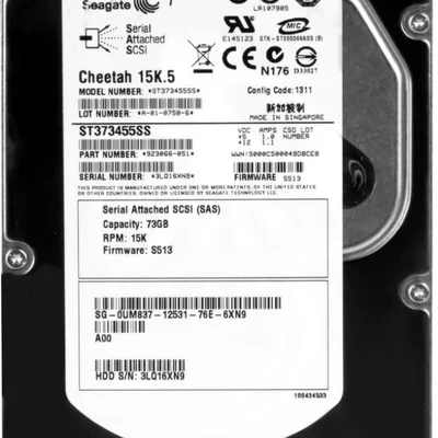 Hd Sas Dell 73gb 15k 3.5 0um837 Um837 St373455ss.