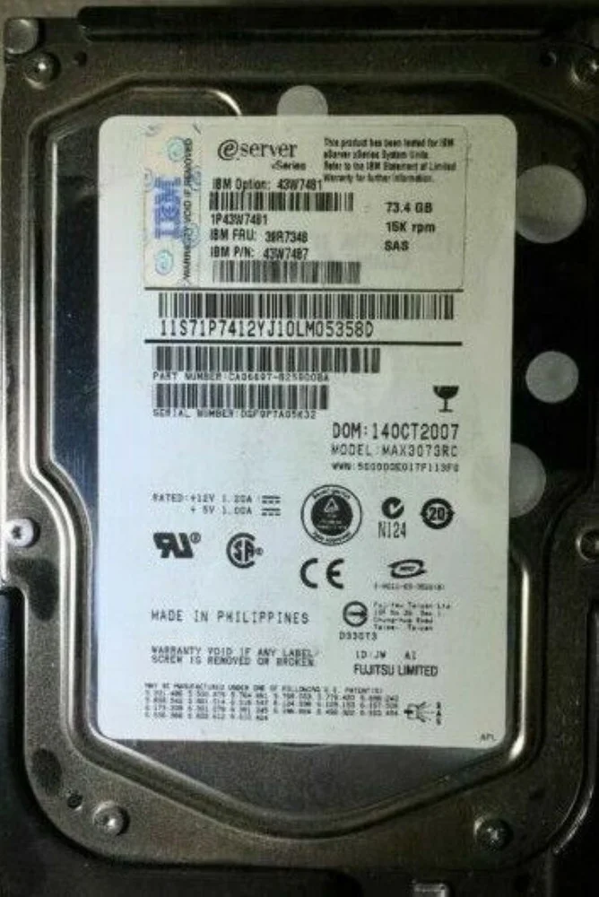Hd Sas Ibm 73gb 15k 3.5 39r7348 26k5841 40k1043 Max3073rc Rec Hd Sas Ibm 73gb 15k 3.5 39r7348 26k5841 40k1043 Max3073rc Rec