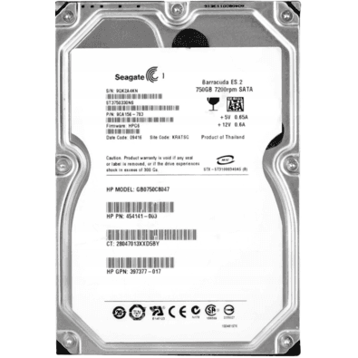 Hd Sata Hp 750gb 7.2k 3.5 Gb0750c8047 454141-003 397377-017 0 Horas