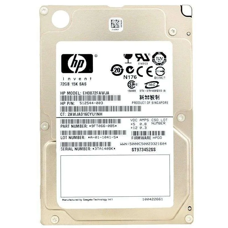 Hd Hp 72gb 15k Sas 2.5 Eh0072fawja Pn:9ft006-085 Hd Hp 72gb 15k Sas 2.5 Eh0072fawja Pn:9ft006-085