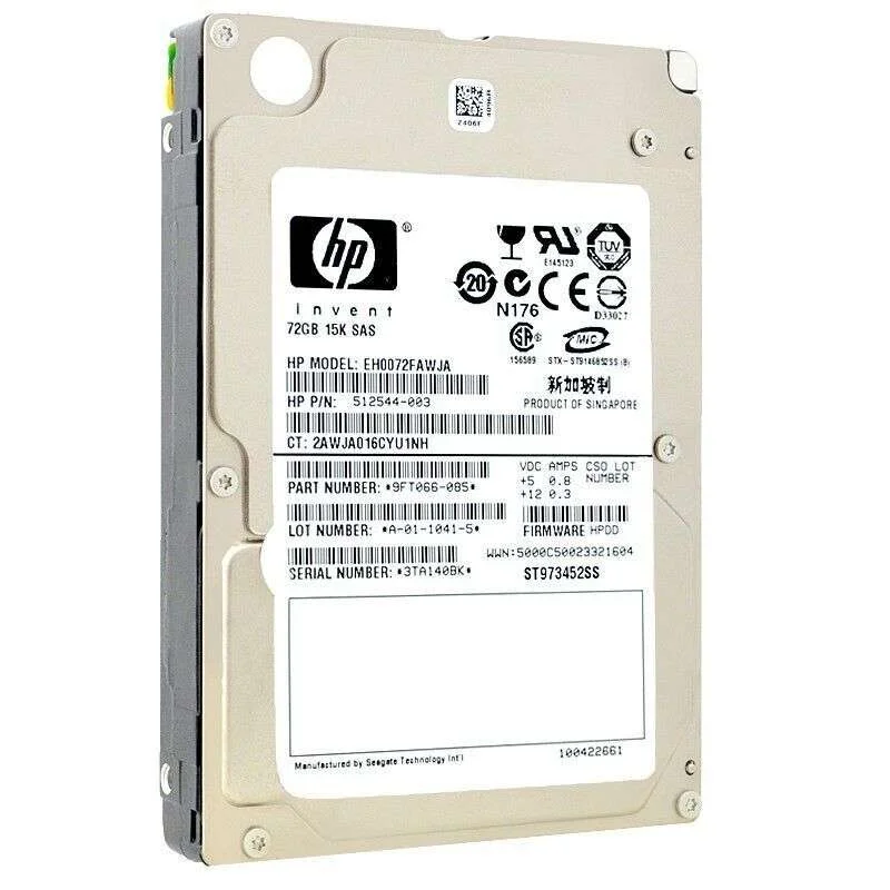 Hd Hp 72gb 15k Sas 2.5 Eh0072fawja Pn:9ft006-085 Hd Hp 72gb 15k Sas 2.5 Eh0072fawja Pn:9ft006-085