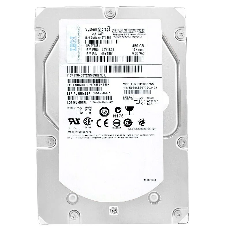 Hd Sas Ibm 450gb 15k 3.5 49y1865 49y1861 St3450857ss Hd Sas Ibm 450gb 15k 3.5 49y1865 49y1861 St3450857ss