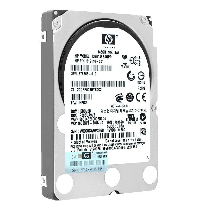 Hd Sas Hp 146gb 10k 2.5 Dg0146baqpp 512116-001 Hd Sas Hp 146gb 10k 2.5 Dg0146baqpp 512116-001