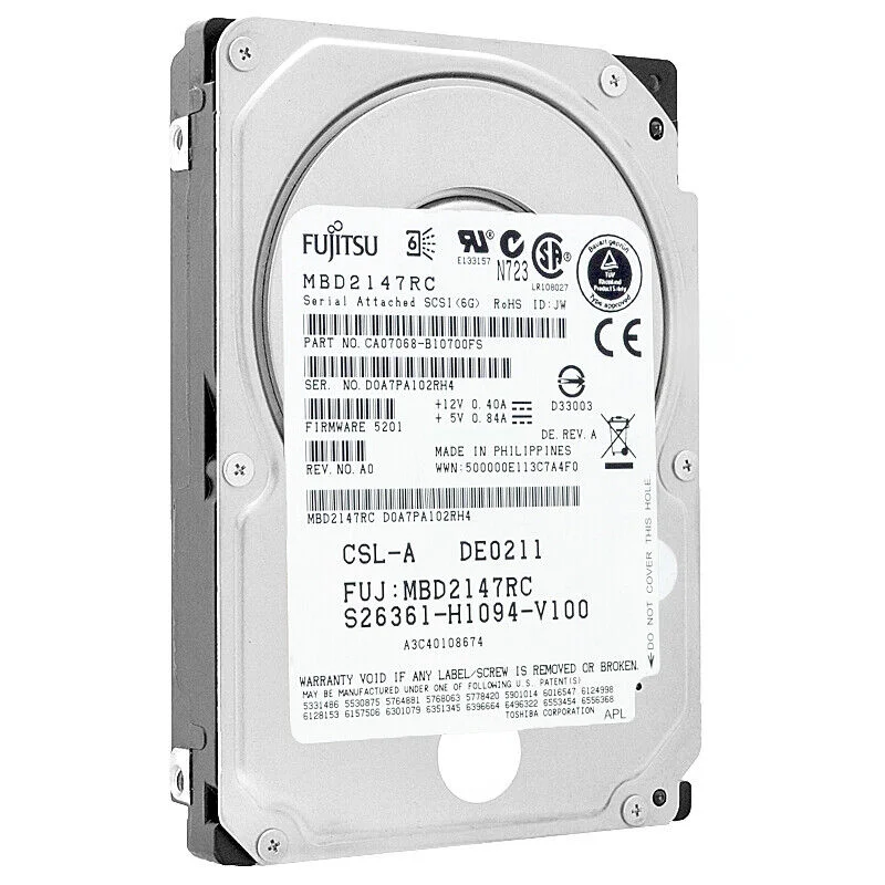 Hd Sas Fujitsu 147gb 10k 2.5 Mbd2147rc Ca07068-b100