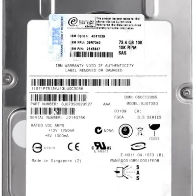 Hd Sas Ibm Maxtor 73.4gb 10k 3.5 39r7340 40k1039 26k5837 Rec