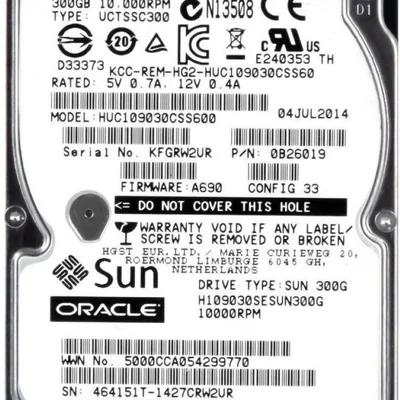 Hd Sas Sun Oracle 300gb 10k 2.5 H109030css600 0b26019