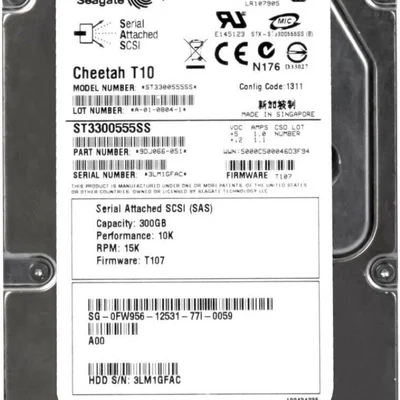 Hd Sas Dell 300gb Cheetah T10 10k 3.5 0fw956 St3300555ss Rec.