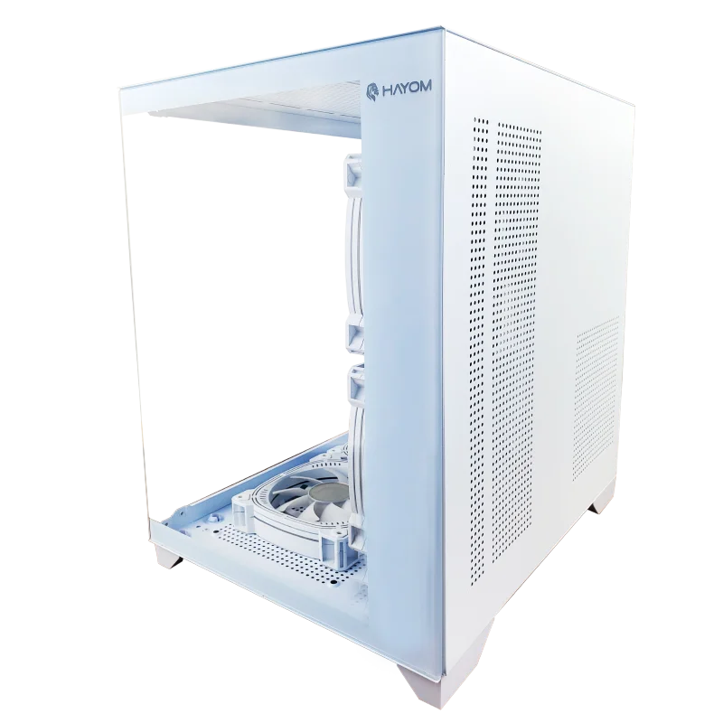 Imagem 3 de 5 do produto Gabinete Gamer Cubo Em Vidro Temperado Com Fans Rgb - Gb1791 - Branco