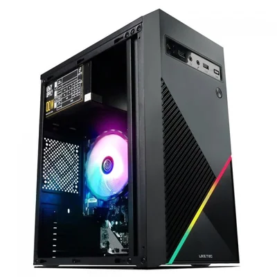 Gabinete Gamer Liketec Basic One V2 Mid Tower Acrilico LED Usb S/fan Preto
