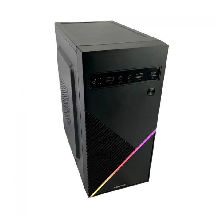 Imagem 2 de 5 do produto Gabinete Gamer Liketec Basic One V2  Mid Tower Acrilico LED Usb S/fan Preto