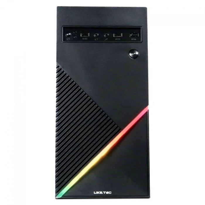 Imagem 5 de 5 do produto Gabinete Gamer Liketec Basic One V2  Mid Tower Acrilico LED Usb S/fan Preto
