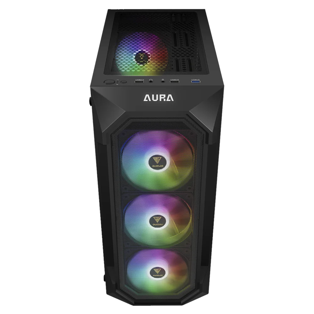 Imagem 3 de 5 do produto Gabinete Gamer Aura Gc1 Elite Preto 4 Fans Rgb Inclusas Gamdias