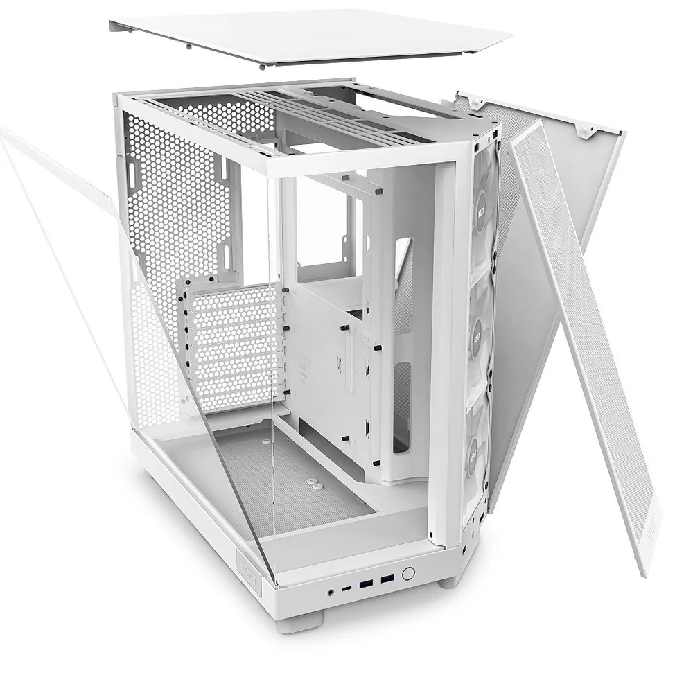 Imagem 5 de 5 do produto Gabinete Nzxt H6 Flow Rgb, Branco, Dual-chamber, Mid-tower, Vidro 360°