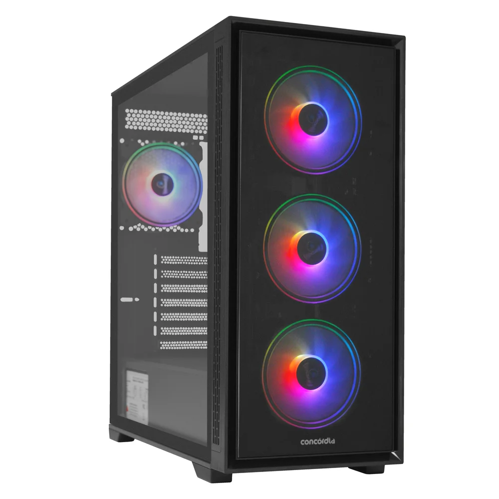 Imagem 3 de 5 do produto Gabinete Gamer Concórdia Monster, Mid Tower, ARGB, Lateral Vidro Temperado, 4 Fans