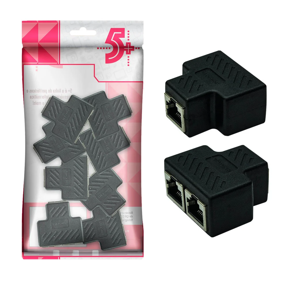 Imagem 2 de 2 do produto 8x Duplicador De Saídas Cabo De Rede Rj45 Internet Divisor Y
