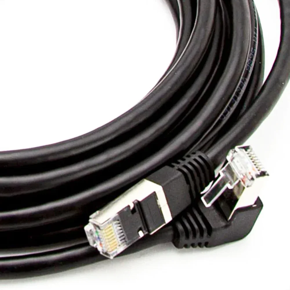 Imagem 3 de 5 do produto Cabo De Rede Cat7 Plug 90° Graus Para Baixo - 7 Metros.