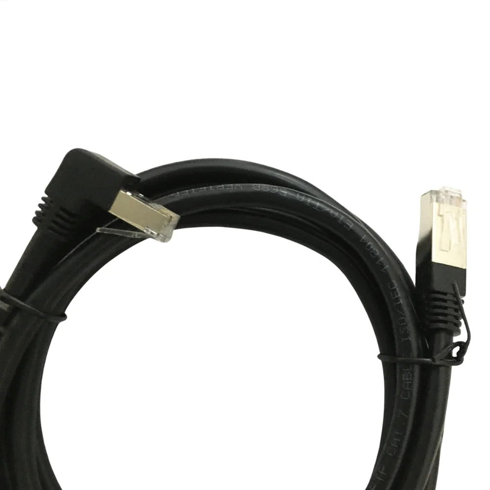 Imagem 4 de 5 do produto Cabo De Rede Cat7 Plug 90° Graus Para Cima Preto - 7 Metros.