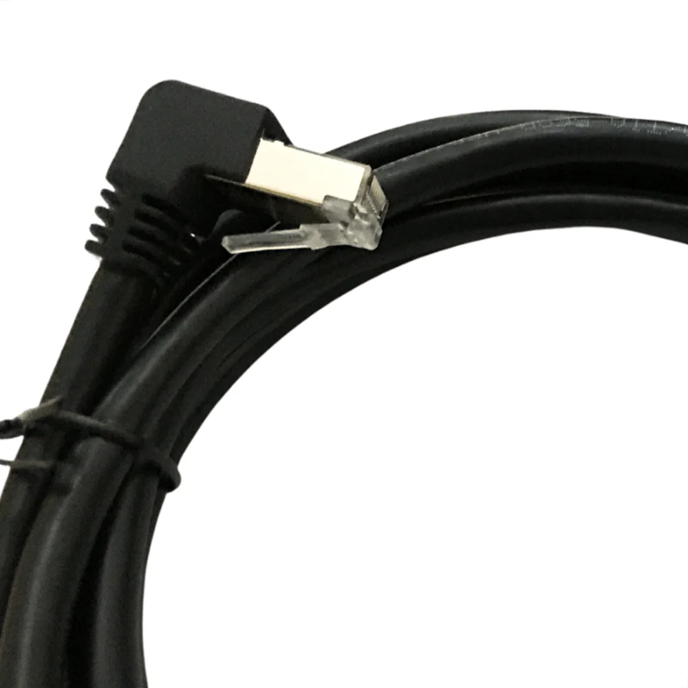 Imagem 5 de 5 do produto Cabo De Rede Cat7 Plug 90° Graus Para Cima Preto - 7 Metros.