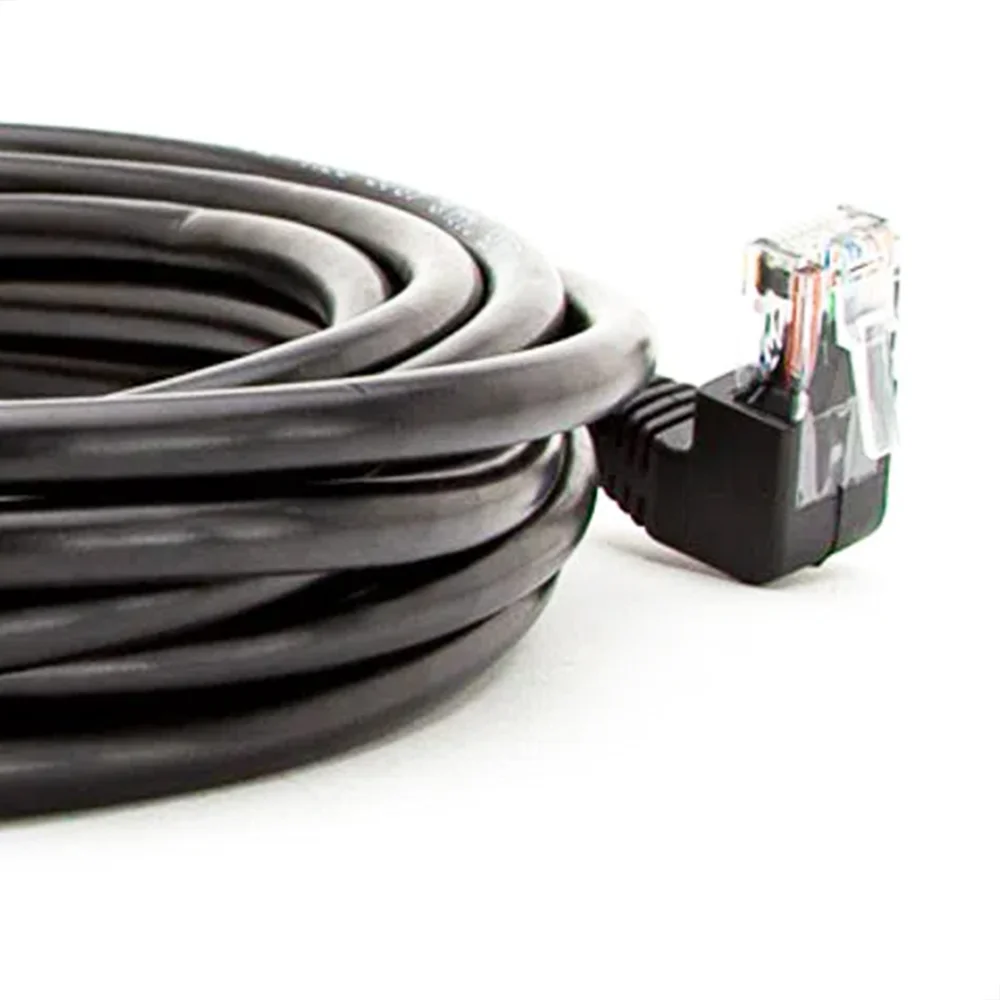 Imagem 2 de 5 do produto Cabo De Rede Cat6 Plug De 90º Graus Para Baixo - 15 Metros.